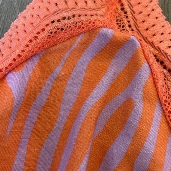 Cosabella Dolce Prt Cotton Bralette In Zebra Icy Violet / Coral Breeze Sz Large - Picture 5 of 16
